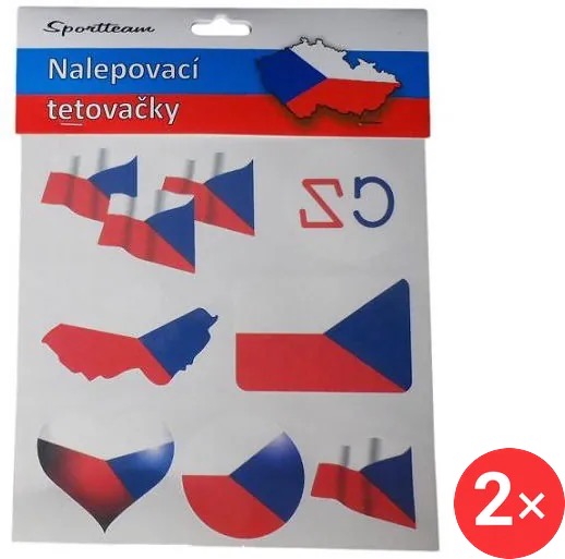 SPORTTEAM Tetovacie obtlačky ČR 1 2 ks