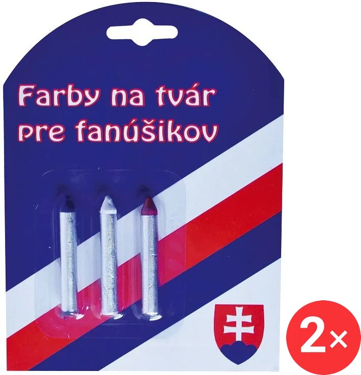 SPORTTEAM® Farby na tvár SR2, ceruzky 2× 3 ks