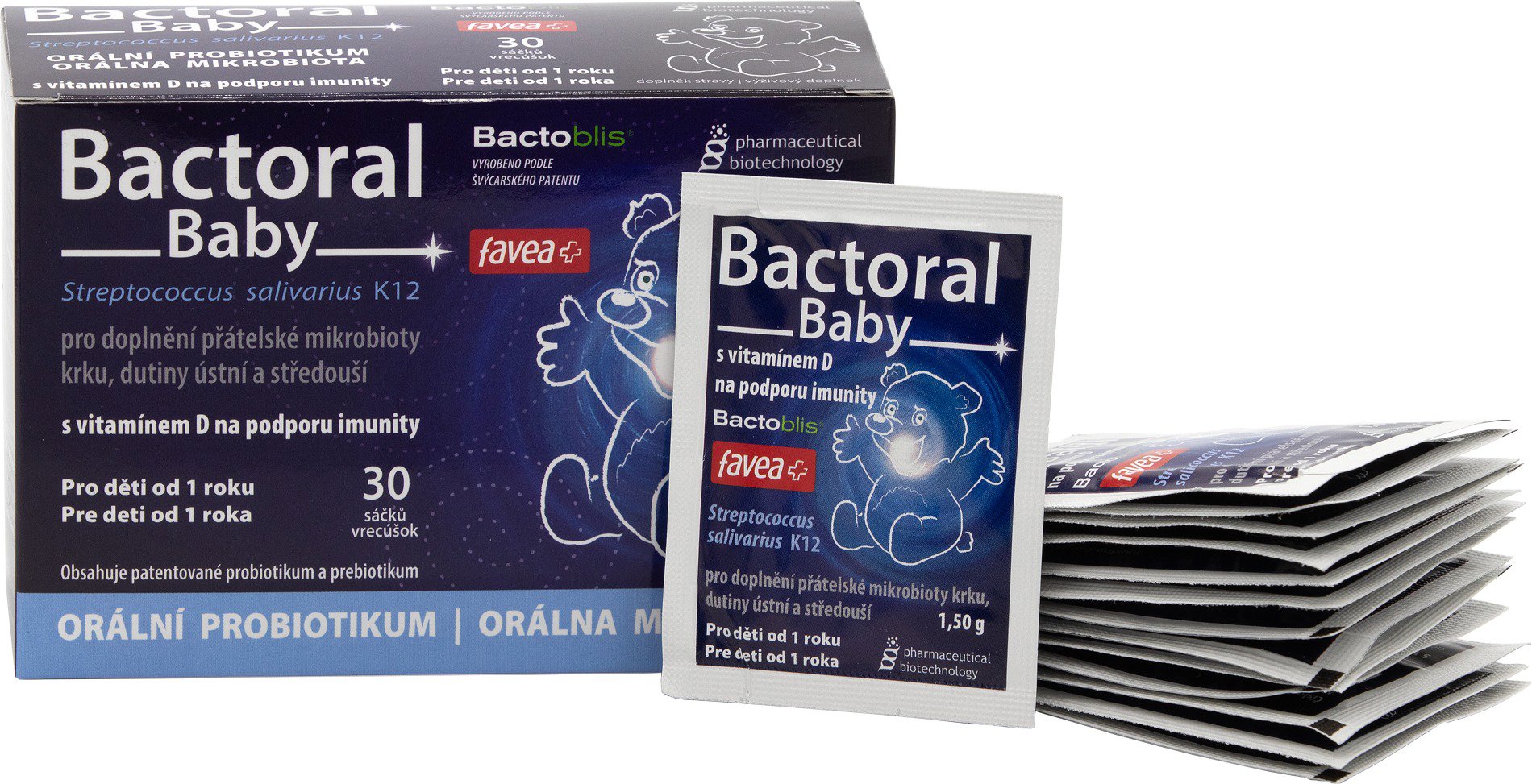Favea Bactoral Baby s vitamínom D, 30 sáčkov