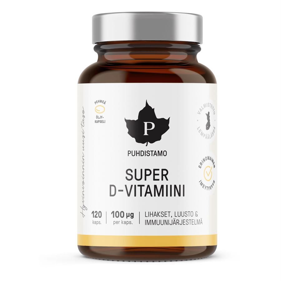 Puhdistamo Super Vitamín D 4000 IU 120 kapsúl