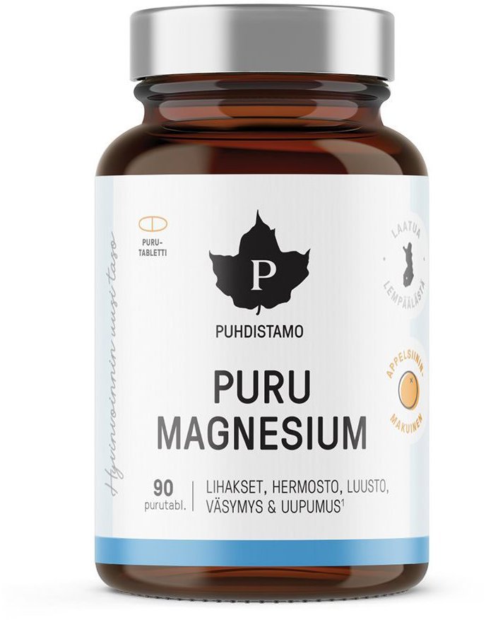 Puhdistamo Puru Magnesium 90 rozpustných tabliet pomaranč