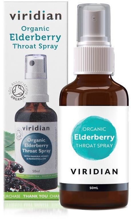 Viridian Elderberry Throat Spray 50 ml Organic