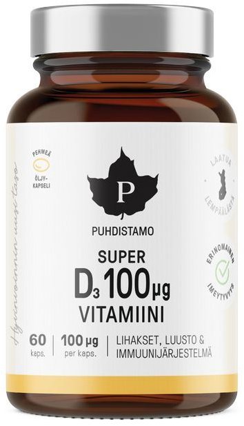 Puhdistamo Super Vitamín D 4000 IU 60 kapsúl