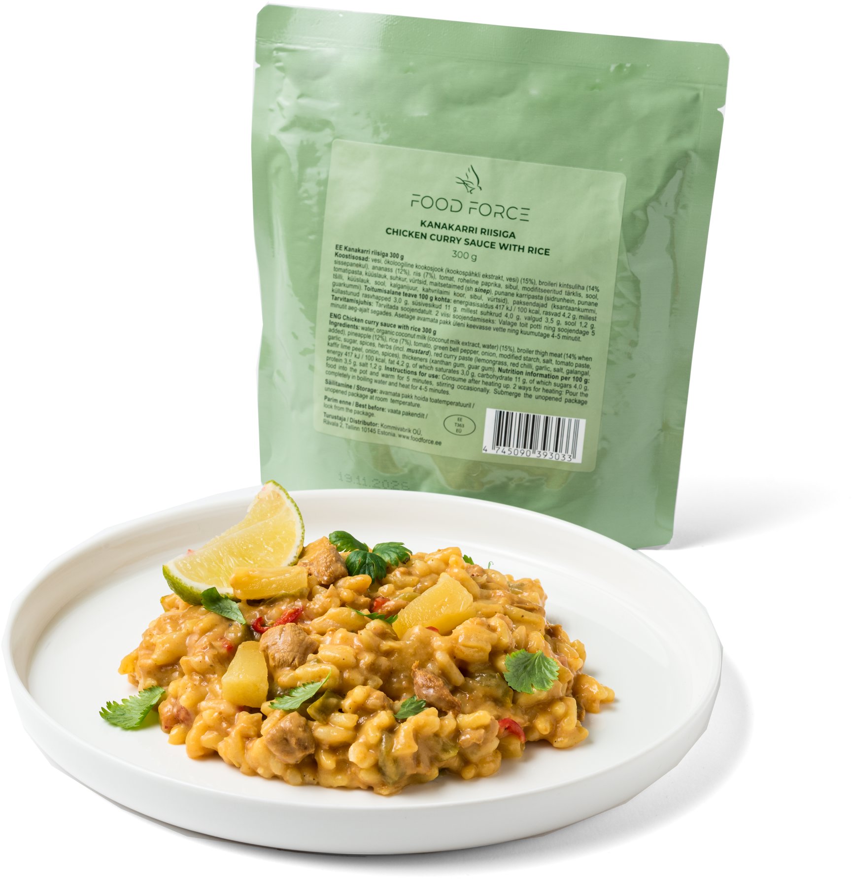 FOOD FORCE Kuracie karí omáčka s ryžou 300 g