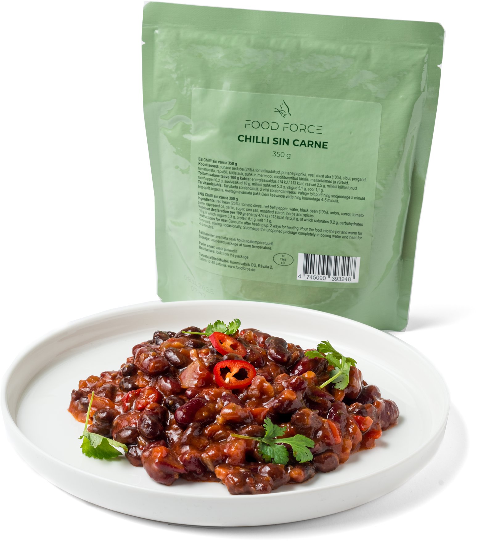 FOOD FORCE Chilli sin carne 350 g (vegetariánske)