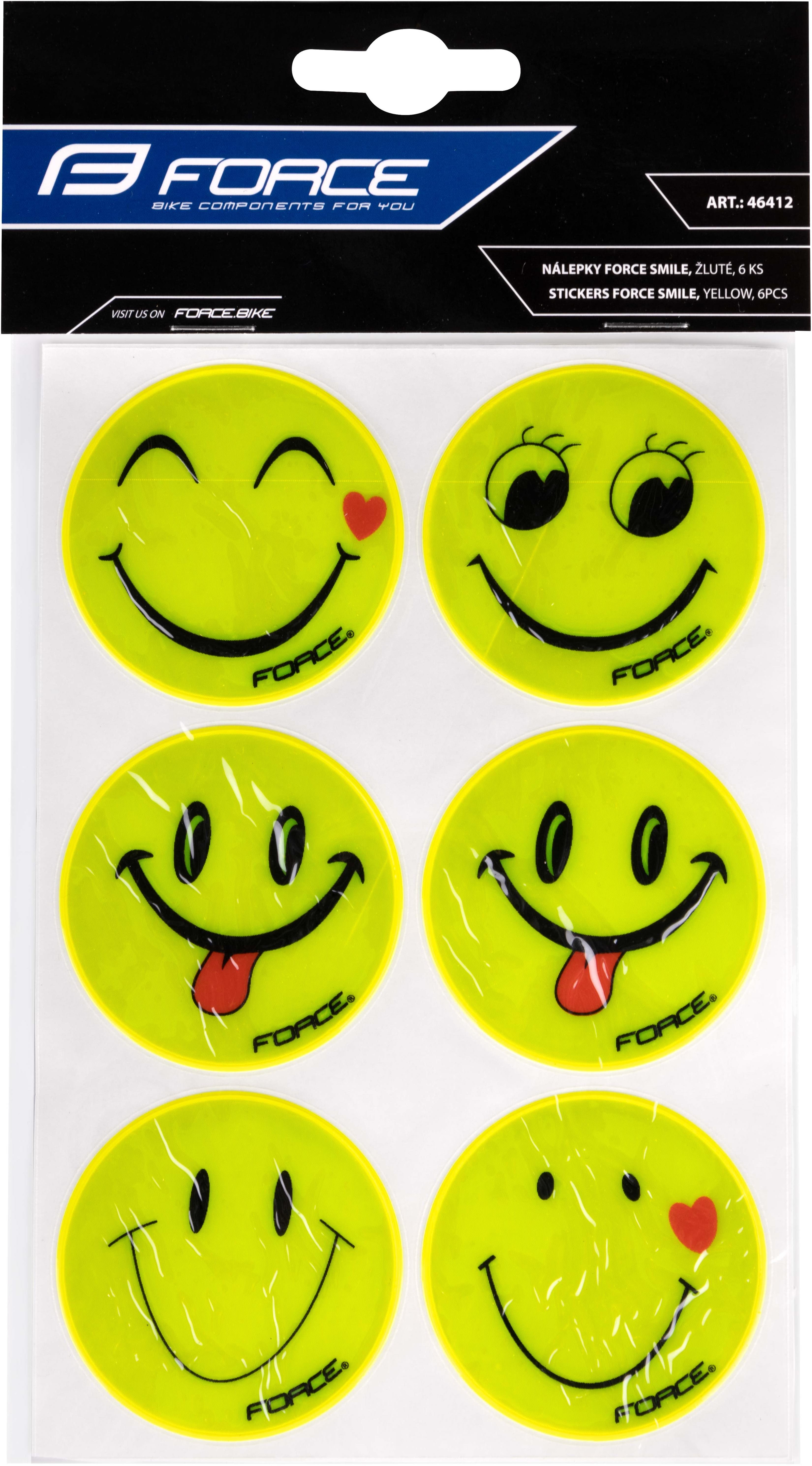Force Smile nálepky žlté 6 ks