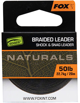 FOX Šnúrka Naturals Braided Leader 20 m 50 lb 22,7 kg