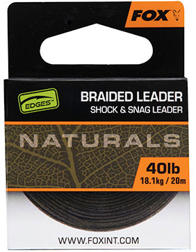 FOX Šnúrka Naturals Braided Leader 20 m 40 lb 18,1 kg
