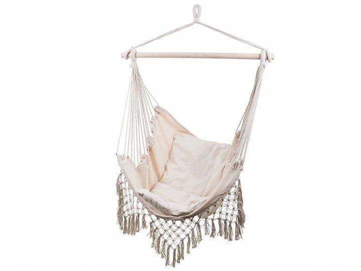 Verk 01431 Brazílske závesné kreslo so strapcami béžové