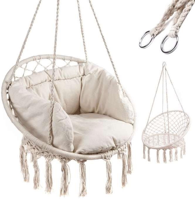 KIK KX7629 Závesné kreslo so strapcami a sedákom 80 cm