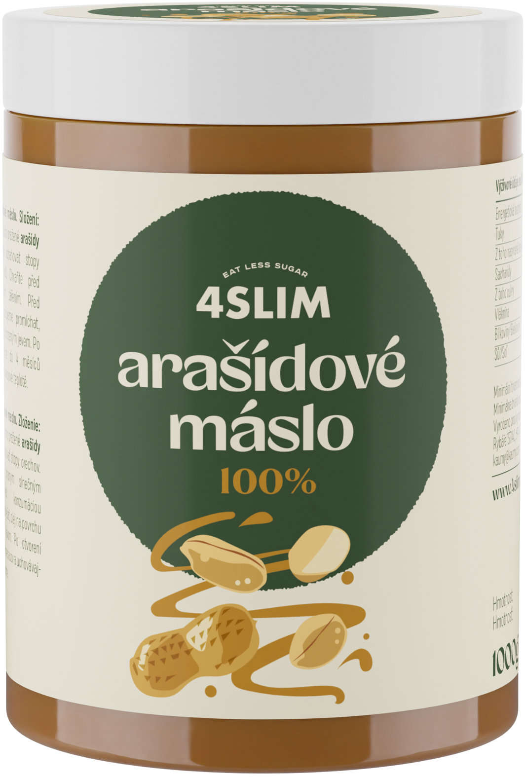4Slim 100 % Arašidové maslo 1000 g