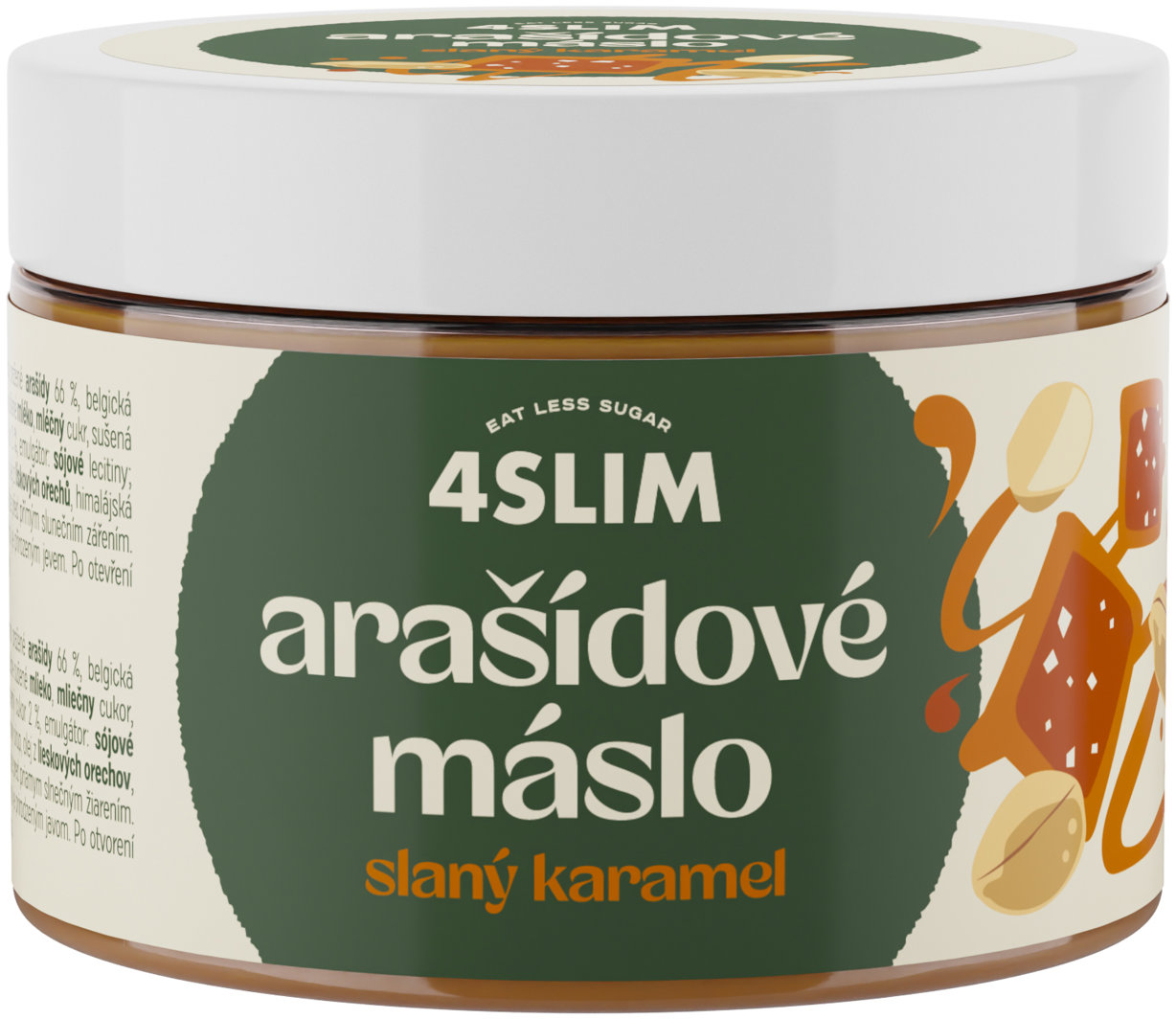 4Slim Arašidové maslo slaný karamel 500 g