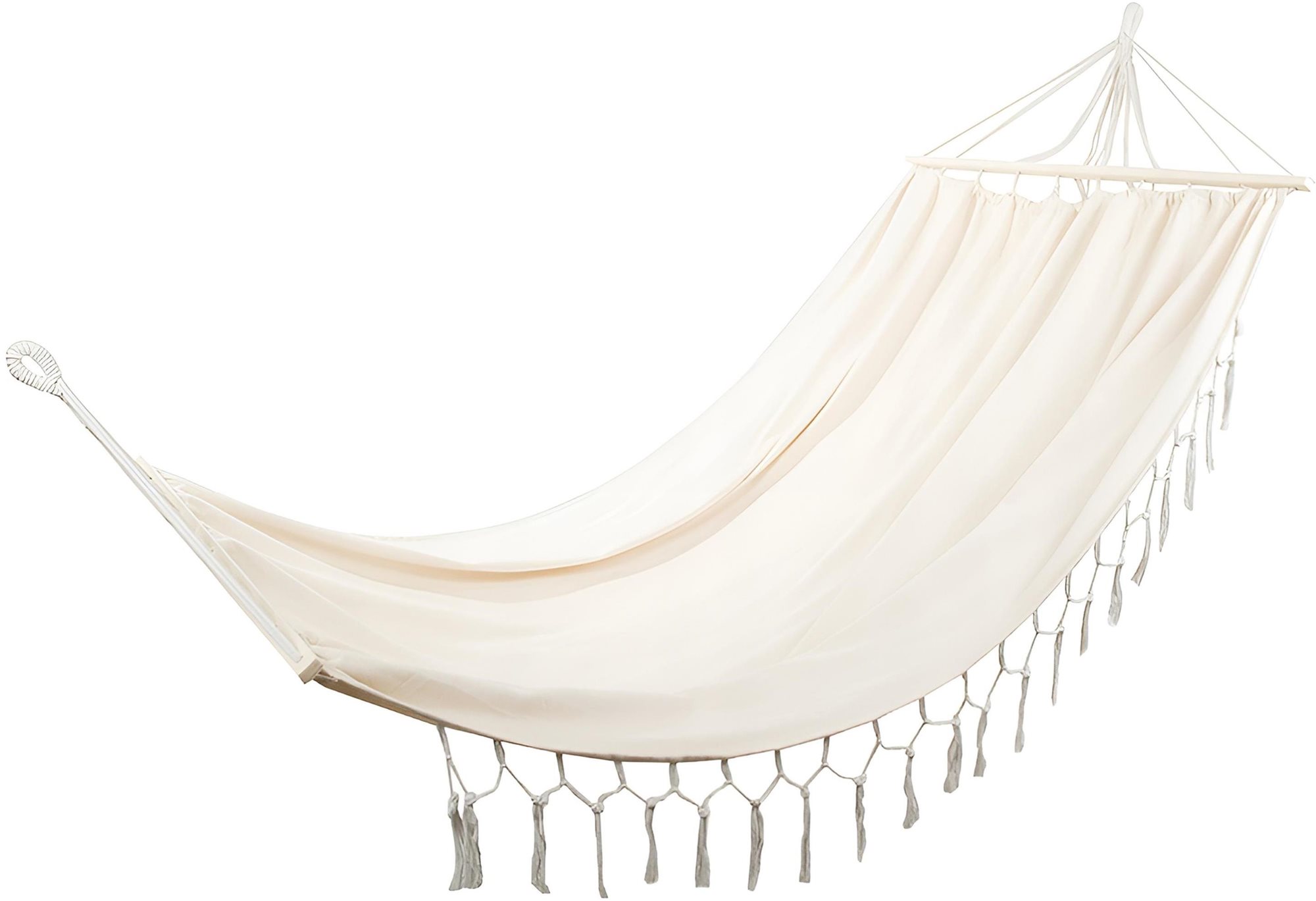 Verk 01904 Hamaka hojdacia sieť drevo 200 × 150 cm béžová