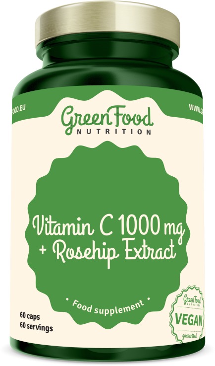 GreenFood Nutrition Vitamín C 1000mg + Extrakt zo šípok 60 kapsúl