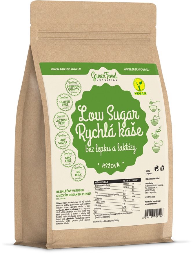 GreenFood Nutrition Low Carb Rýchla kaša ryžová, 500 g
