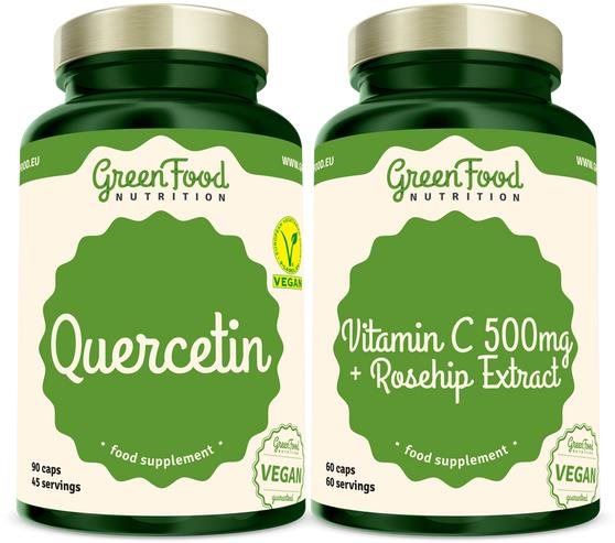 GreenFood Nutrition Quercetin 90 cps +Vitamín C 500 mg 60 cps.