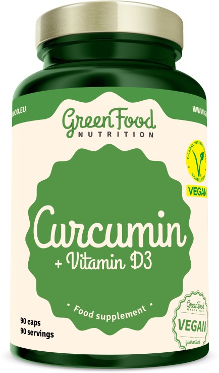 GreenFood Nutrition Curcumin + Vitamín D3 90 kapsúl