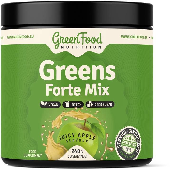 GreenFood Nutrition Greens Forte Mix 240 g, juicy apple