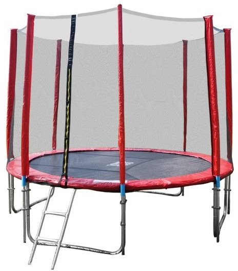 GoodJump 4UPVC červená trampolína 366 cm s ochrannou sieťou + rebrík