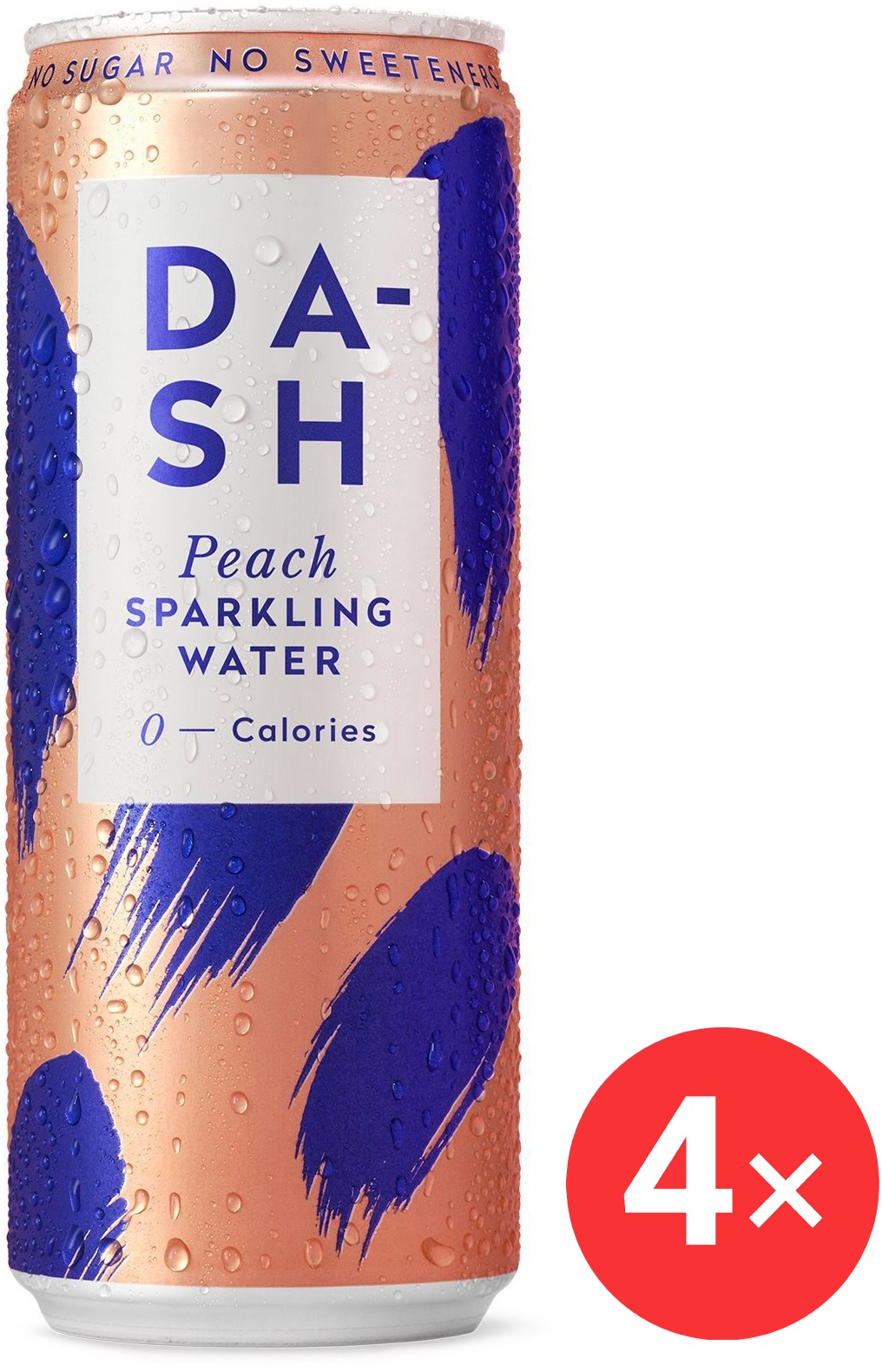 DASH Perlivá voda broskev 4 x 330 ml