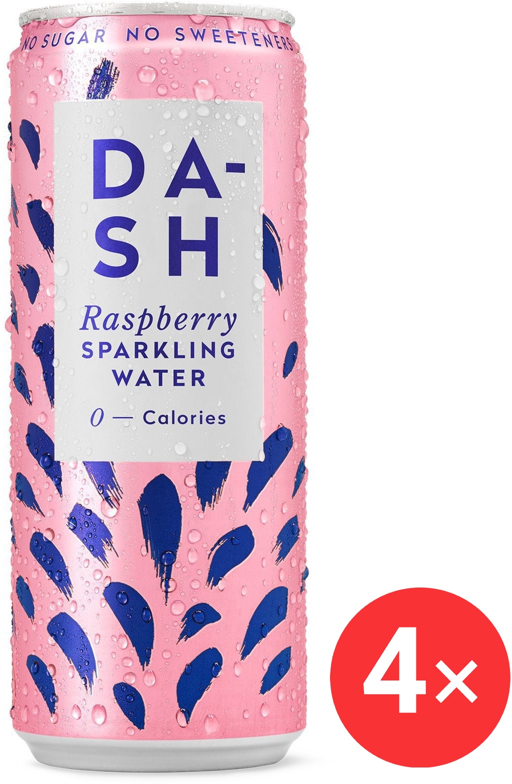 DASH Perlivá voda malina 4 x 330 ml