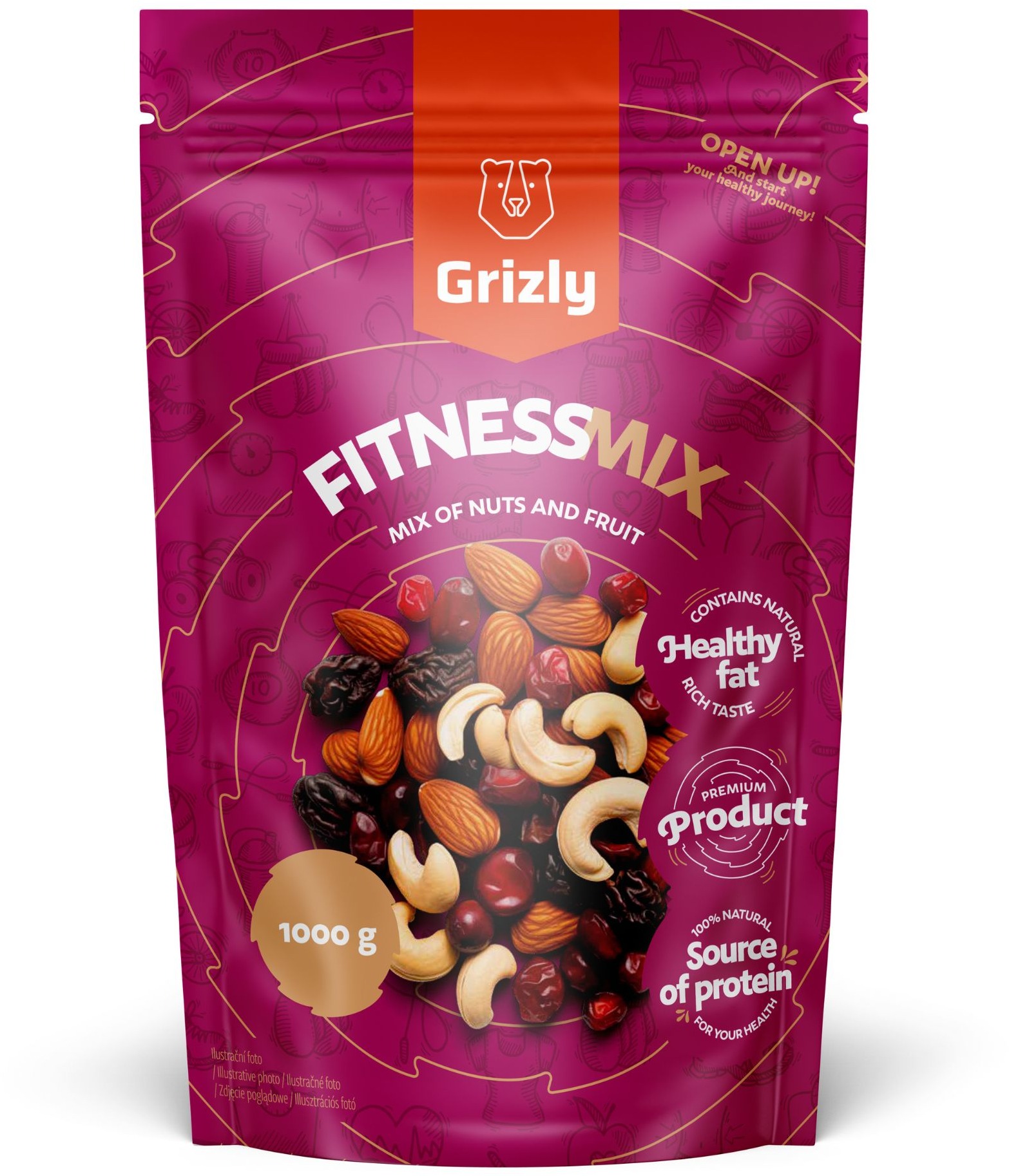 GRIZLY Fitness zmes 1 000 g