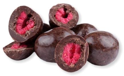 GRIZLY Lyofilizované maliny v horkej čokoláde 250 g
