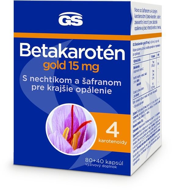 GS Betakarotén gold 15 mg, 80 + 40 kapsúl