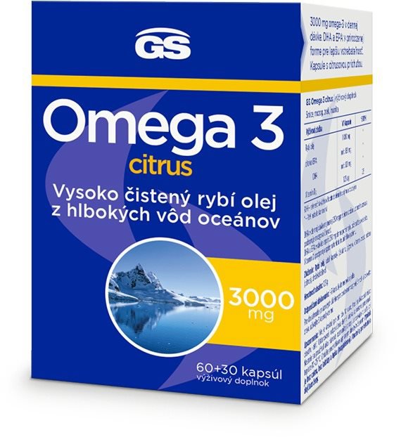 GS Omega 3 citrus, 60 + 30 kapsúl