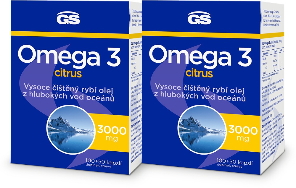 GS Omega 3 citrus, 2× 100 + 50 kapsúl