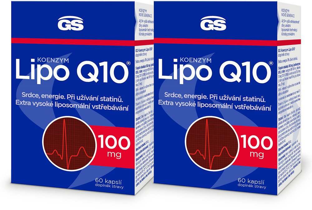 GS Koenzým Lipo Q10 100 mg, 2× 60 kapsúl