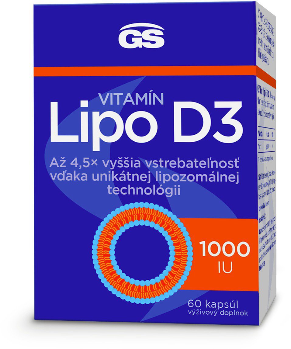 GS Vitamín Lipo D3, 1000 IU, 60 kapsúl