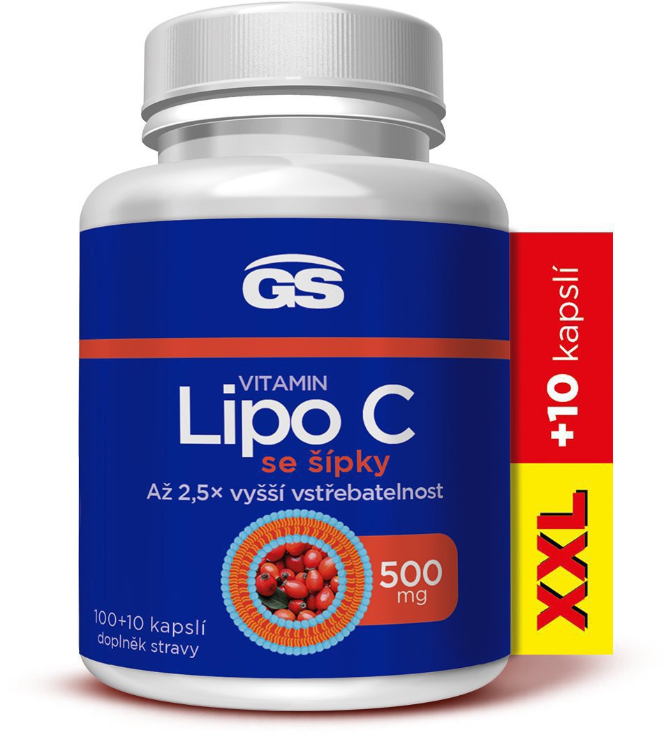 GS Vitamín Lipo C 500 mg so šípkami, 100 + 10 kapsúl
