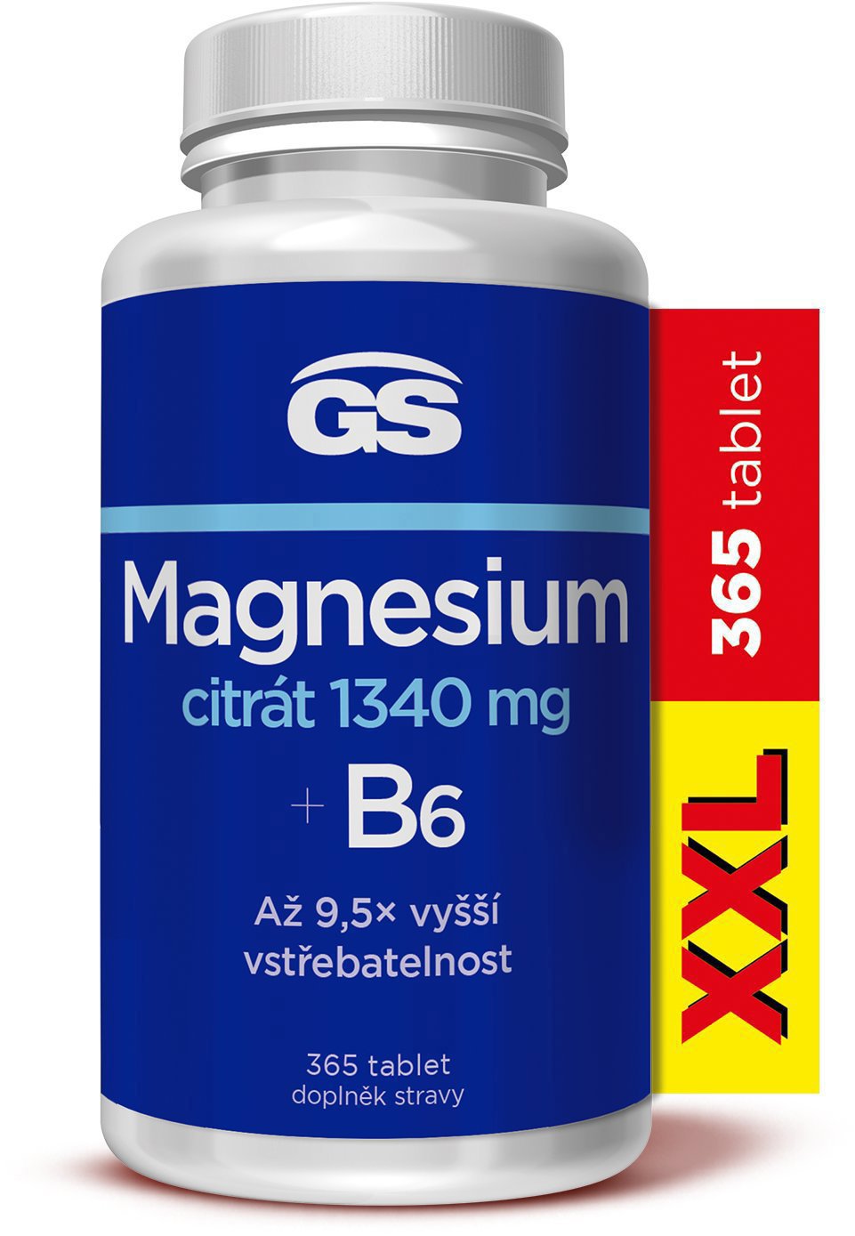 GS Magnesium citrát 1340 mg B6, 365 tabliet