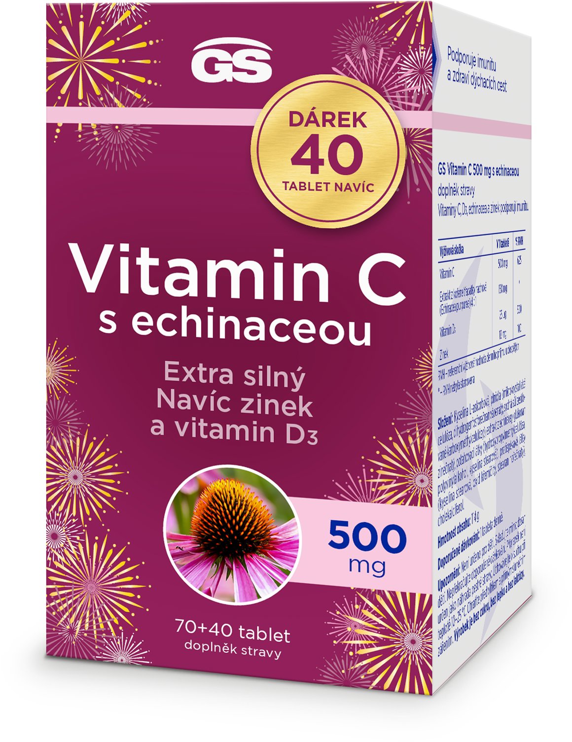 GS Vitamín C500 s echinaceou, 70 + 40 tabliet