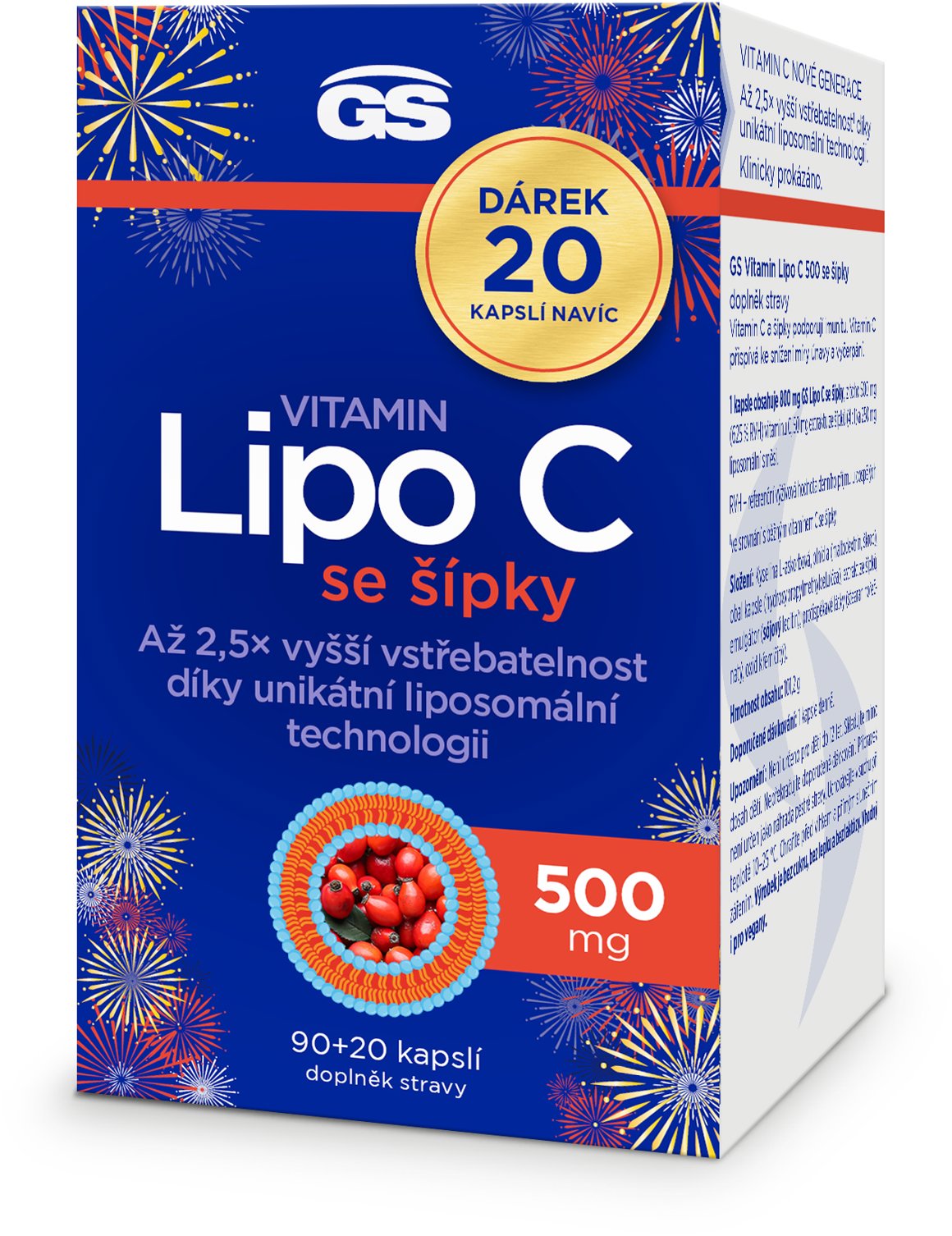 GS Vitamín Lipo C 500 mg so šípkami, 90 + 20 kapsúl