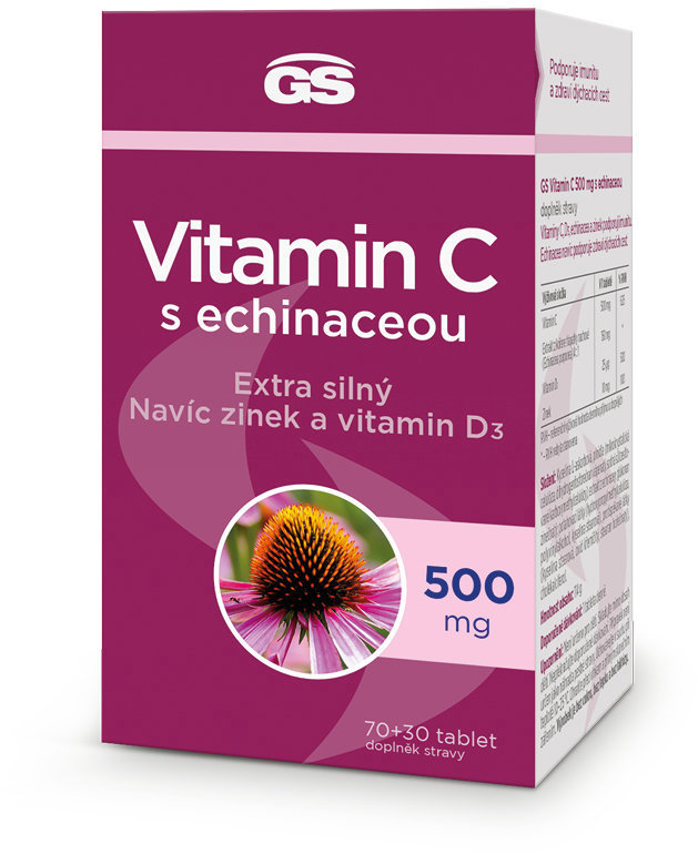 GS Vitamín C s echinaceou, 70 + 30 tabliet