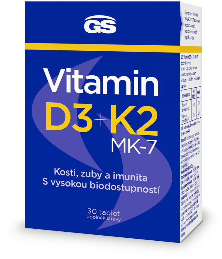 GS Vitamín D3 + K2, 30 tabliet