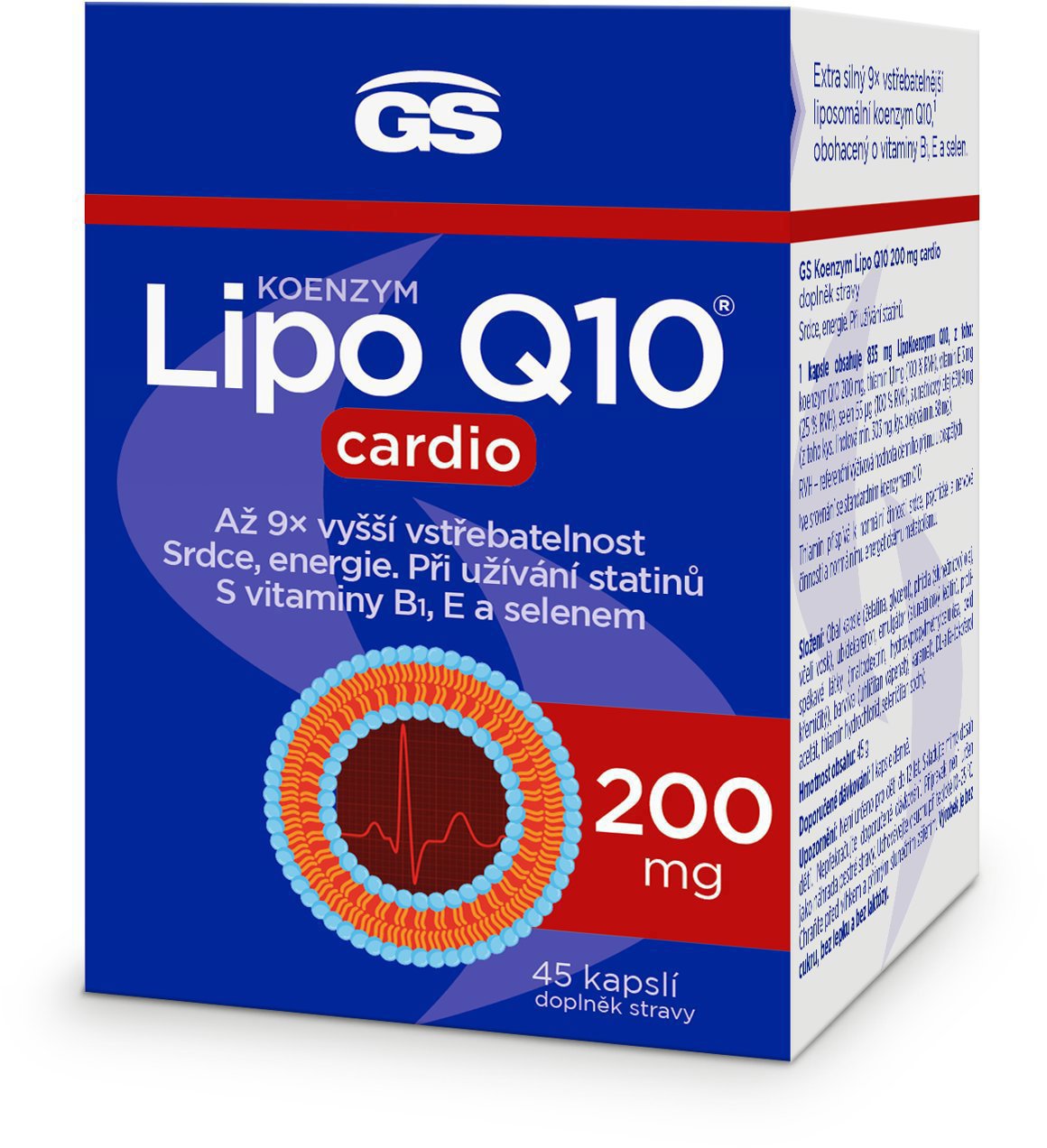 GS Koenzým Lipo Q10 200 mg cardio 45 kapsúl