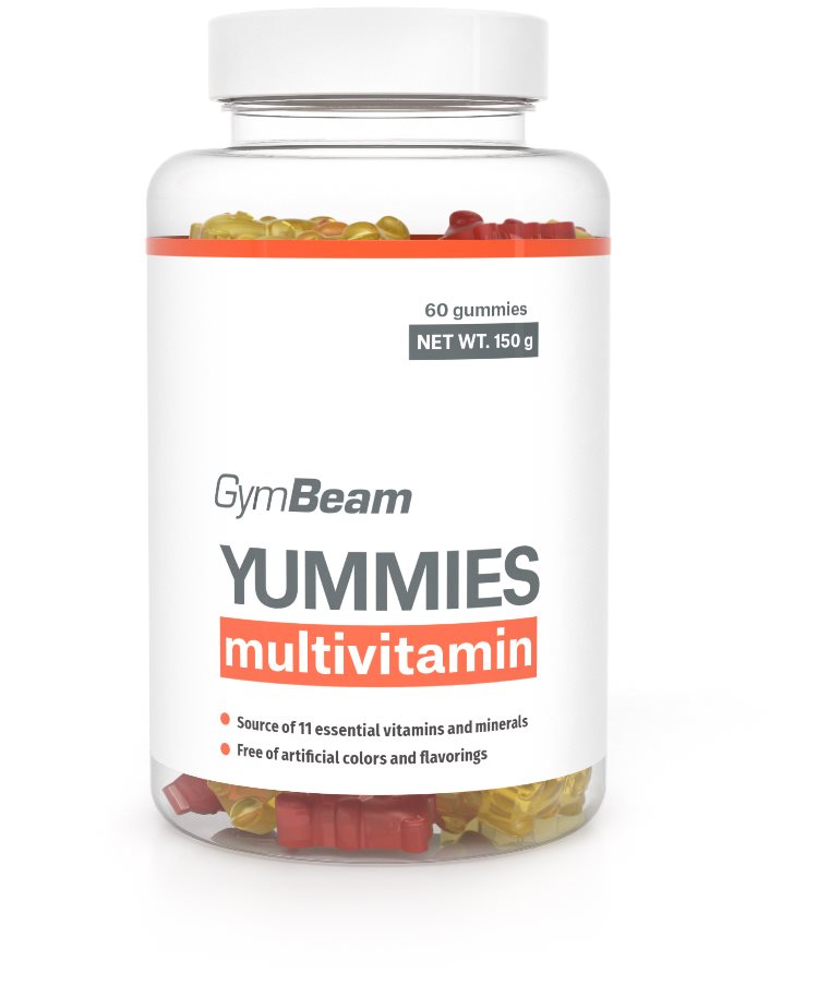 GymBeam Multivitamín Yummies 60 kapsúl, orange lemon cherry