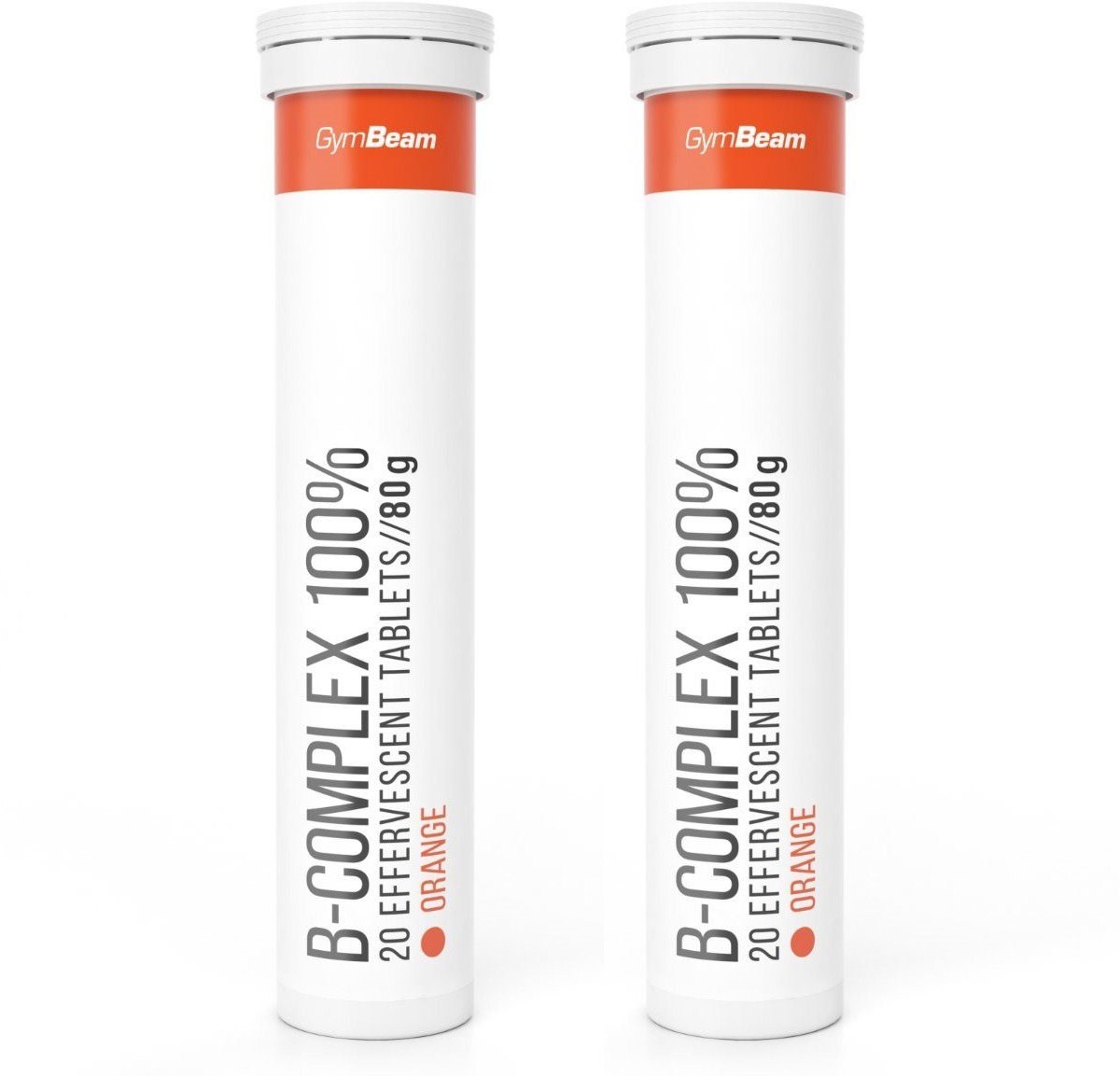 GymBeam B-Komplex 100 % šumivý pomaranč 2× 20 tabliet