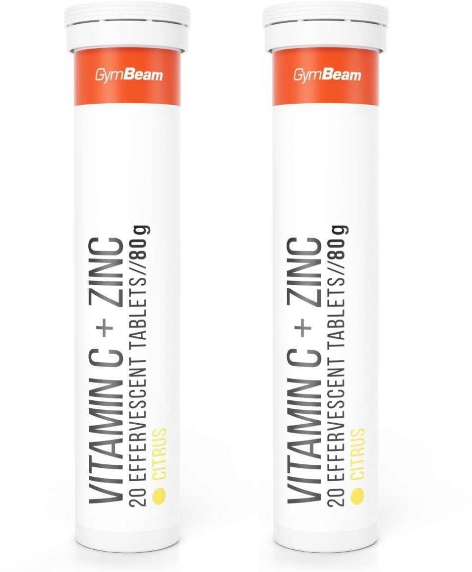 GymBeam Vitamín C + zinok šumivé citrus 2 × 20 tabliet