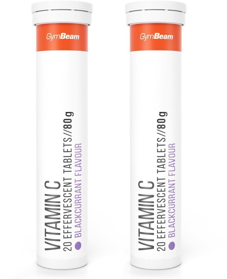 GymBeam Vitamín C 1 000 mg šumivé čierne ríbezle 2× 20 tabliet