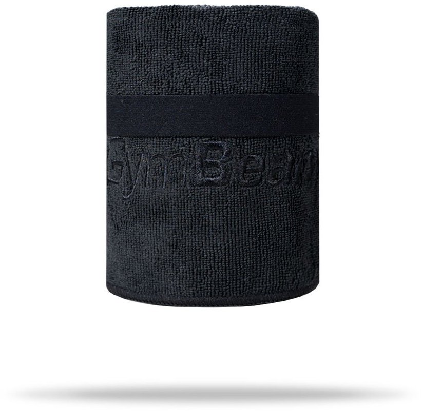 GymBeam Športový uterák z mikrovlákna Medium black