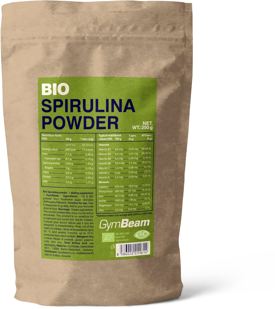 GymBeam BIO Spirulina prášok 250 g