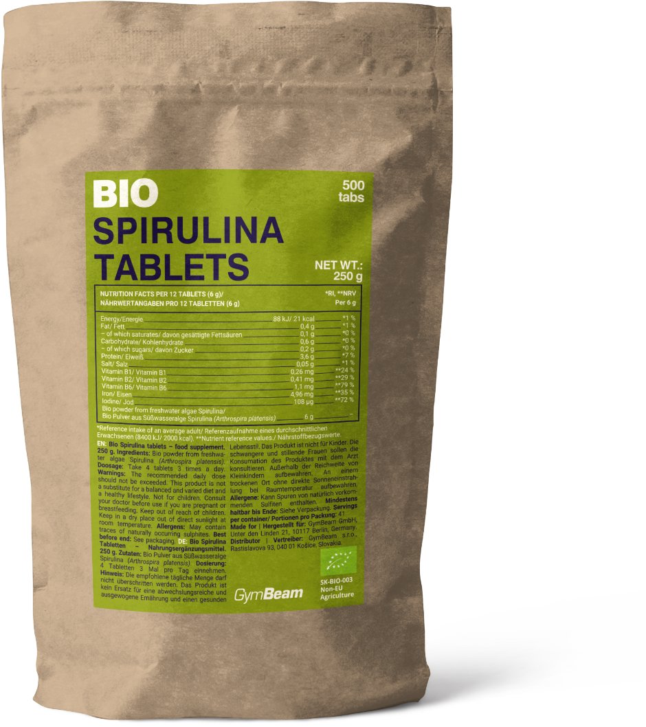 GymBeam BIO Spirulina 500 tabliet