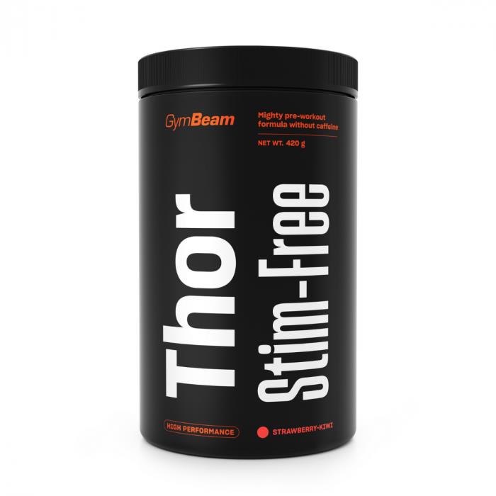 GymBeam Thor Stim-free 420 g, jahoda a kivi
