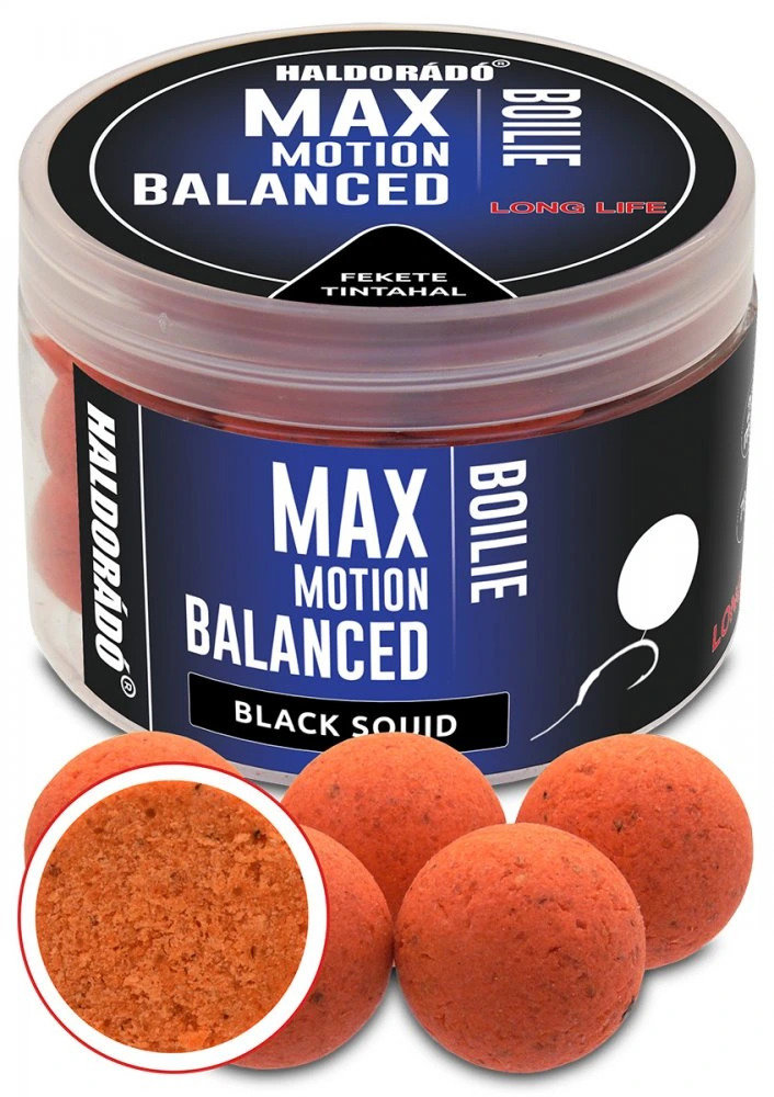 Haldorádó Boilies Balanced Max Motion 70 g 20 mm Čierny kalmár
