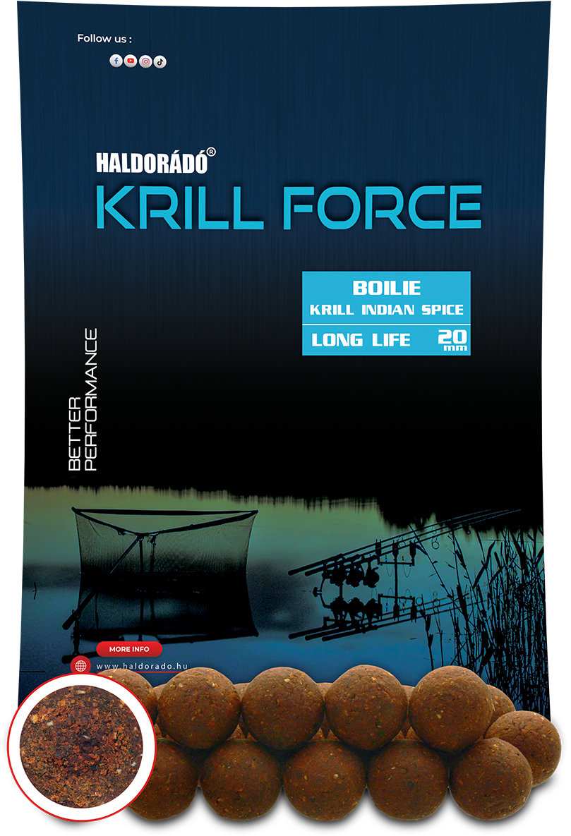 Haldorádó Boilies Krill Force Long Life 700 g 20 mm Krill Indian Spice