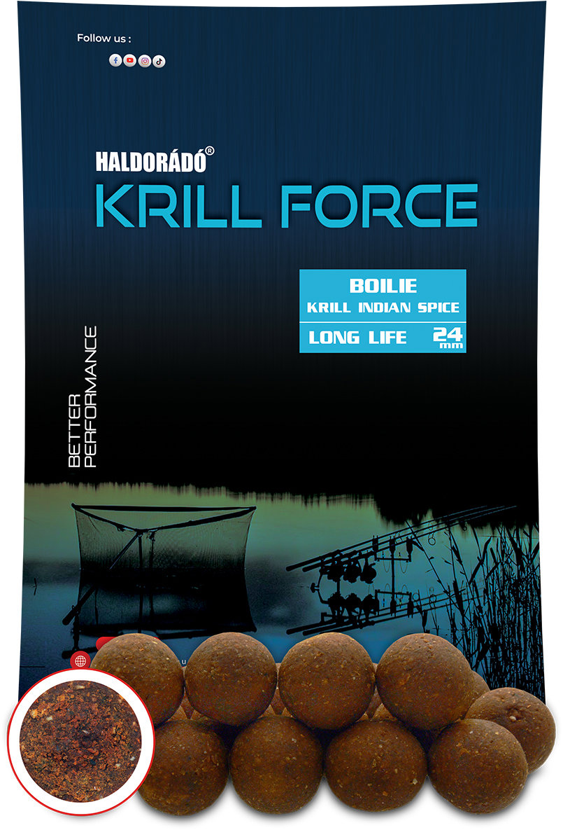 Haldorádó Boilies Krill Force Long Life 700 g 24 mm Krill Indian Spice
